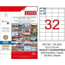 TANEX TW-2032 52,5x30MM HAZIR 100LU ETIKET