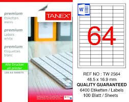 TANEX TW-2564 48,5x16,9MM HAZIR 100LU ETIKET