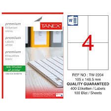 TANEX TW-2204 POLYS 25LI 105X148MM HAZIR ETIKET