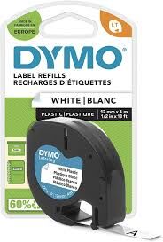 DYMO LETRATAG ŞERİT PLASTİK 12MMX4M BEYAZ 91201