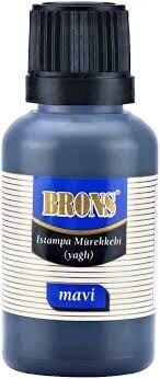 BRONS BR-315 ISTAMPA MÜREKKEBİ YAĞLI 30CC MAVİ