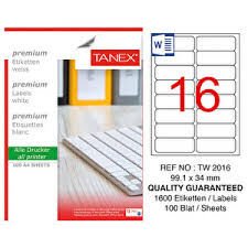 TANEX TW-2016 ŞEFFAF 25LI 99x34MM HAZIR ETIKET