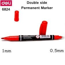 DELİ PERMANENT MARKER ÇİFT TARAFLI 1.0-0.5MM KIRMIZI