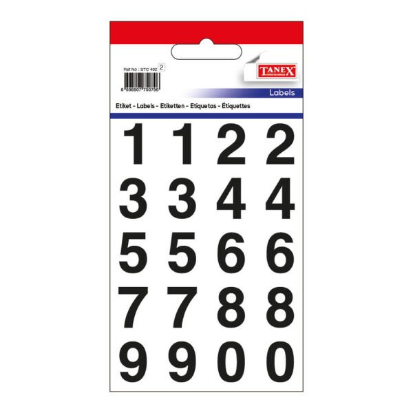 TANEX STC-402 ŞEFFAF RAKAM ETİKETİ