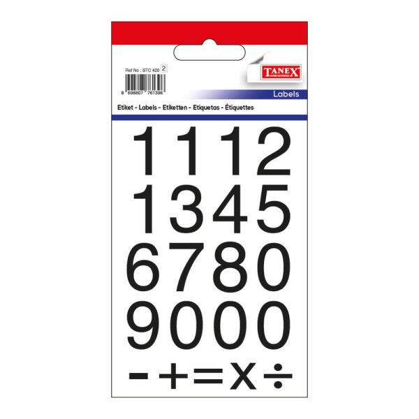 TANEX STC-420 ŞEFFAF RAKAM ETİKETİ