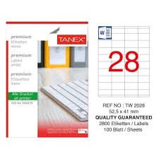 TANEX TW-2028 52,5X41MM HAZIR 100LU ETIKET