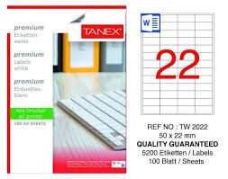 TANEX TW-2022 50X22MM HAZIR 100LU ETIKET