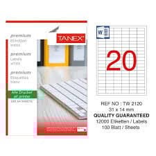 TANEX TW-2120 31X14MM HAZIR 100LU ETIKET