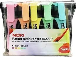 NOKİ 9000 5Lİ PASTEL FOSFORLU KALEM SETİ