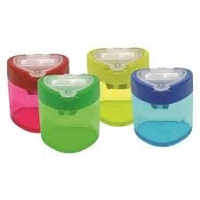 BU-BU KALEMTRAŞ ŞEFFAF ÜÇGEN ÇİFTLİ HAZNELİ 4RENK KT0002