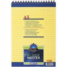GIPTA 1384 100YP ÇİZGİLİ A5 BLOCK MASTER BLOKNOT